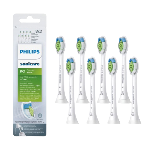 Philips Sonicare W Optimal White HX6068/12, końcówki do szczoteczki elektrycznej, 8szt.