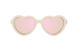 BABIATORS Polarized Hearts Sweet Cream, lustrzane okulary przeciwsłoneczne z polaryzacją, kremowe, 3-5 lat