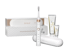 SMILLE Sonic Brush - Premium soniczna szczoteczka z włóknami SANGI, biały