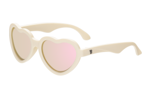 BABIATORS Polarized Hearts Sweet Cream, lustrzane okulary przeciwsłoneczne z polaryzacją, kremowe, 3-5 lat