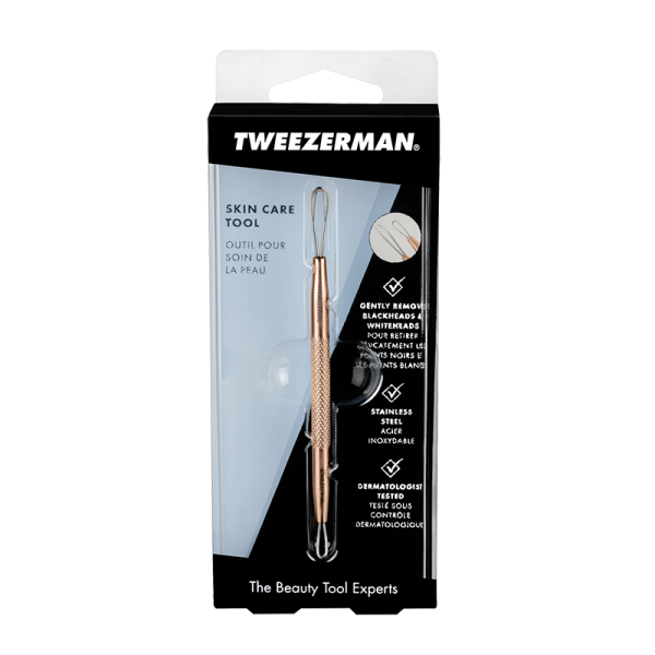 Tweezerman Expresor - dwustronne oczko do usuwania zaskórników, różowe złoto