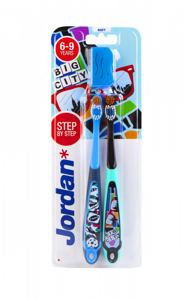 Jordan Step 3 szczoteczka dla uczniów (6-9 lat), korzystne opakowanie 2 sztuki