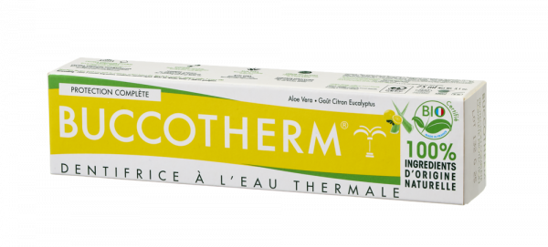 Buccotherm BIO Organiczna pasta do zębów z aloesem i aromatem cytrynowo-eukaliptusowym, 75 ml