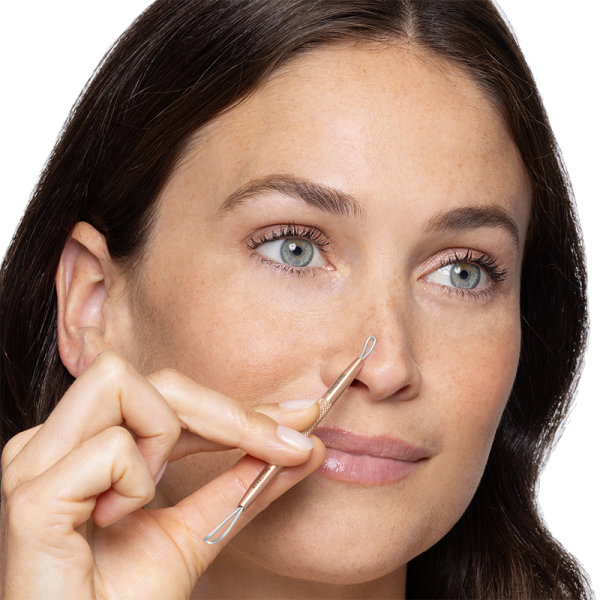 Tweezerman Expresor - dwustronne oczko do usuwania zaskórników, różowe złoto