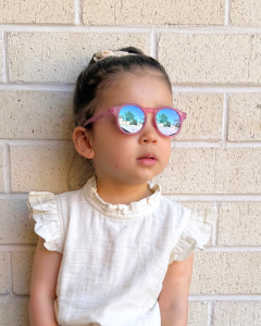 BABIATORS Keyhole Fuchsia Haze, okulary przeciwsłoneczne lustrzane różowe, 3-5 lat