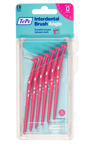 TePe Angle szczoteczki międzyzębowe 0,4 mm, różowe, 6 szt.