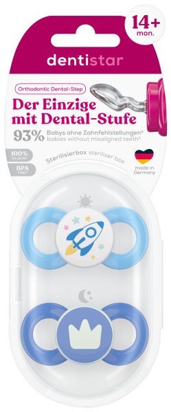 Dentistar smoczki ortodontyczne od 14 miesięcy, niebieske