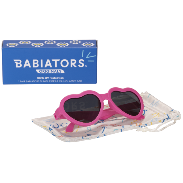 BABIATORS Hearts Paparazzi Pink, okulary przeciwsłoneczne różowe, 0-2 lata