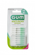 GUM Soft-Picks Regular, 40 fluoryzowanych szczoteczek, rozmiar S, ISO 1, etui podróżne
