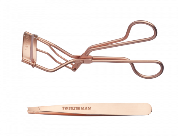 Tweezerman Rose Gold Set, zestaw upominkowy do rzęs i brwi