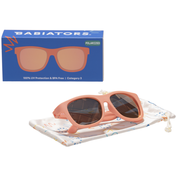 BABIATORS Polarized Navigator Perfectly Papaya, okulary przeciwsłoneczne z polaryzacją, morelowe, 0-2 lata