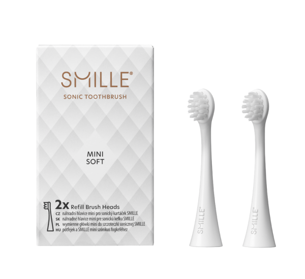 SMILLE Sonic Brush, końcówki wymienne MINI, białe, 2 szt.