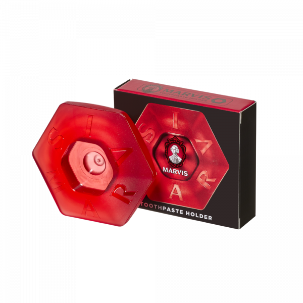 MARVIS stojak z tworzywa na pastę do zębów, czerwony