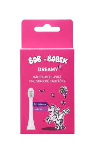 BOB I BOBEK DREAMY wymienne końcówki do szczoteczki sonicznej, z wyprofilowanym włosiem, różowe
