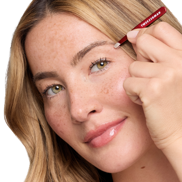 Tweezerman Vintage Rose Mini Slant Tweezer – pęseta do brwi w etui