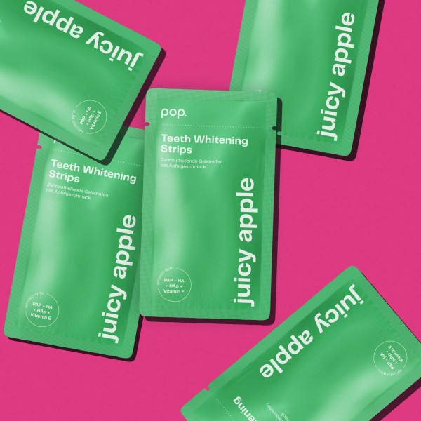 Pop Juicy Apple Teeth Whitening Strips, paski do wybielania zębów (7x2 szt.)