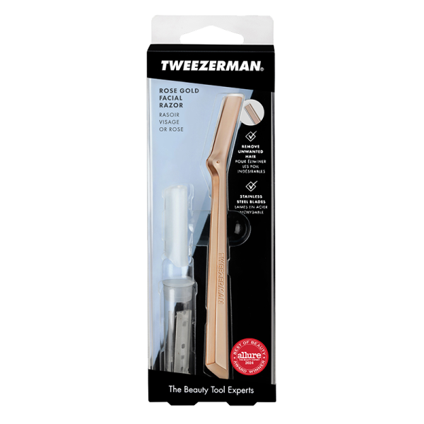 Tweezerman Facial Razor - golarka do twarzy, rose gold