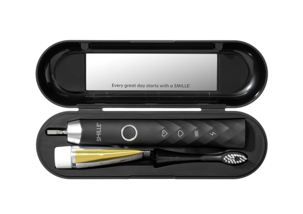 SMILLE Sonic Brush - Premium soniczna szczoteczka z włóknami SANGI, czarny