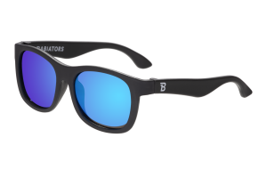 BABIATORS Polarized Navigator Jet Black, lustrzane okulary przeciwsłoneczne z polaryzacją, czarne, 0-2 lata