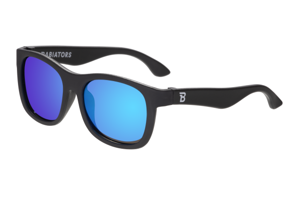 BABIATORS Polarized Navigator Jet Black, lustrzane okulary przeciwsłoneczne z polaryzacją, czarny, 0-2 lata