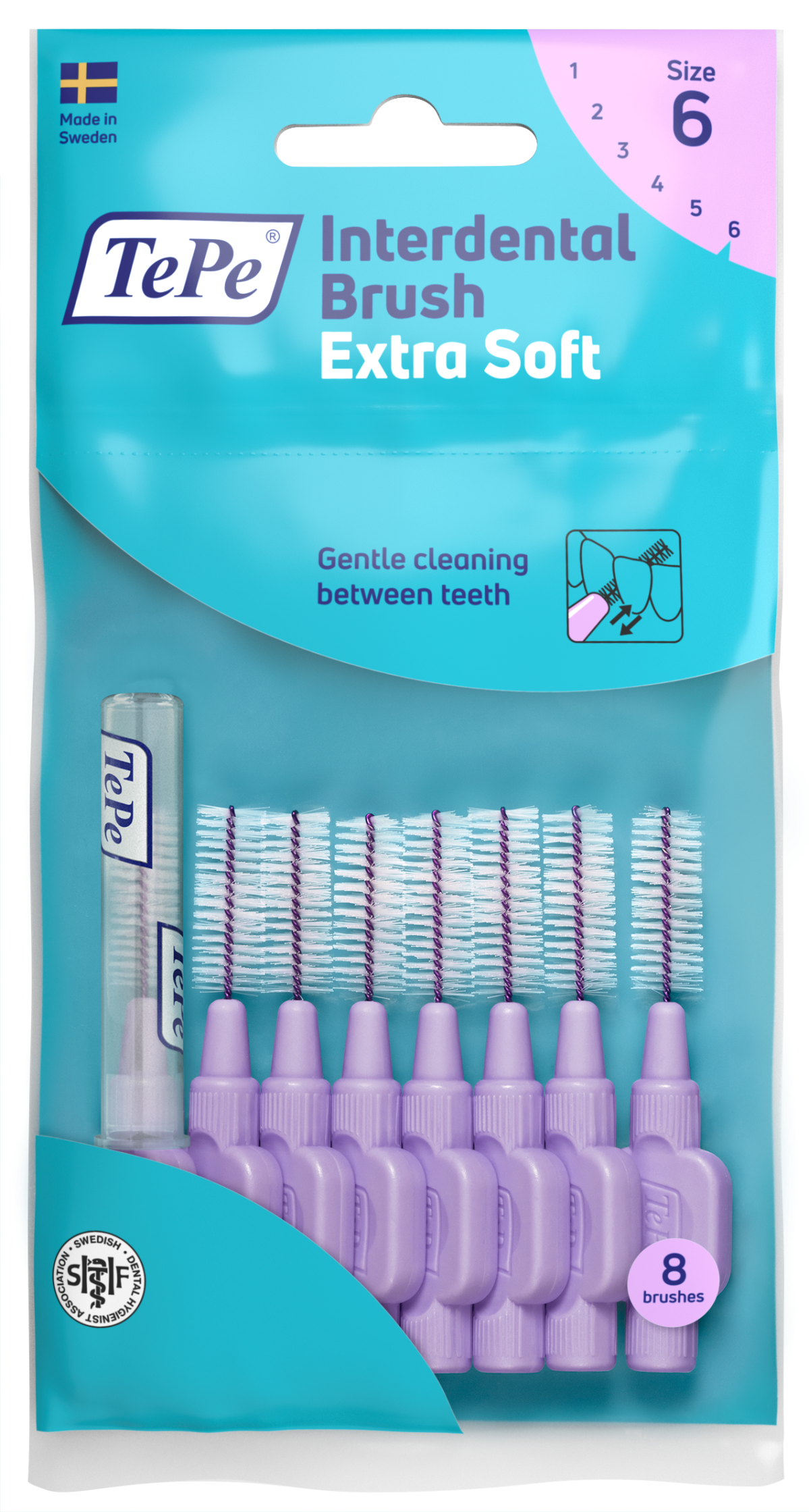 TePe Extra Soft szczoteczki międzyzębowe 1,1 mm, jasno fioletowe, 8 szt.