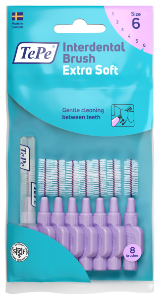 TePe Extra Soft szczoteczki międzyzębowe 1,1 mm, jasno fioletowe, 8 szt.