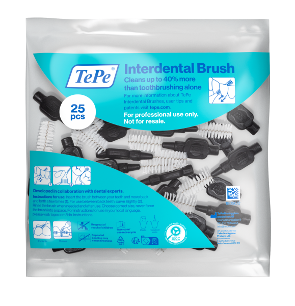 TePe Original szczoteczki międzyzębowe z bioplastiku 1,5 mm, czarne, 25 szt.