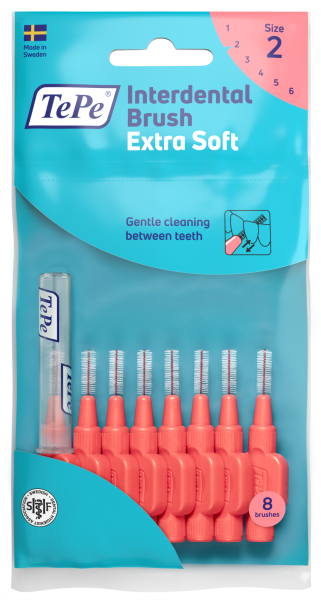 TePe Extra Soft szczoteczki międzyzębowe 0,5 mm, jasno czerwone, 8 szt.