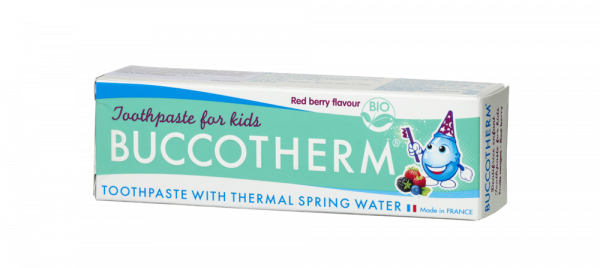 Buccotherm BIO pasta do zębów dla dzieci w wieku 3+ o smaku leśnych owoców bez fluoru, 50 ml