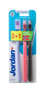Jordan Clean Smile soft, zestaw szczoteczek do zębów, 3 szt