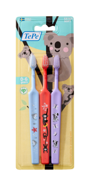 TePe Mini x-soft, szczoteczki do zębów dla najmniejszych, 2+1 gratis