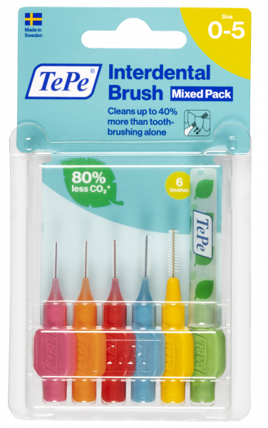 TePe Original szczoteczki międzyzębowe z bioplastiku, zestaw startowy, 6 szt.