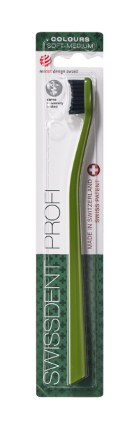 SWISSDENT Colours szczoteczka do zębów zielono-czarna, soft-medium