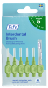 TePe Original międzyzębowe szczoteczki z bioplastiku 0,8 mm, zielony, 6 sztuk, pudełko