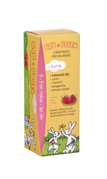 Bob i Bobek pasta do zębów dla dzieci o smaku malinowym i truskawkowym (0-6 lat), 50 ml