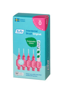 TePe Original szczoteczki międzyzębowe z bioplastiku 0,4 mm, różowe, 25 szt.