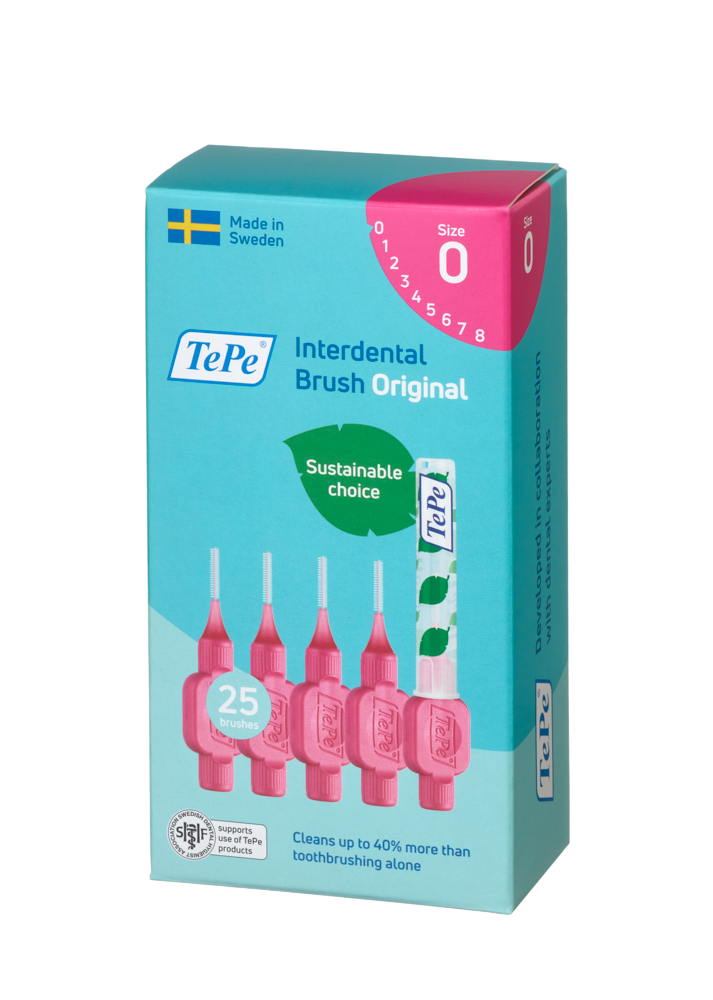 TePe Original szczoteczki międzyzębowe z bioplastiku 0,4 mm, różowe, 25 szt.