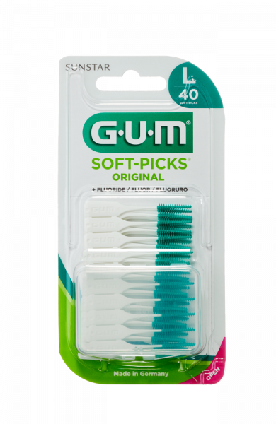 GUM Soft-Picks szczoteczka międzyzębowa do masażu z fluorkami Large, ISO 2 (40 szt.) 