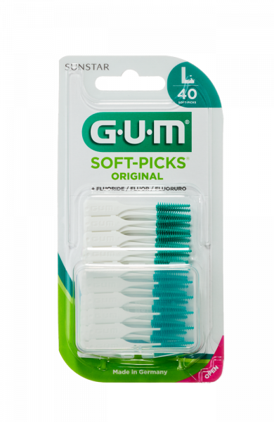 GUM Soft-Picks szczoteczka międzyzębowa do masażu z fluorkami Large, ISO 2 (40 szt.)
