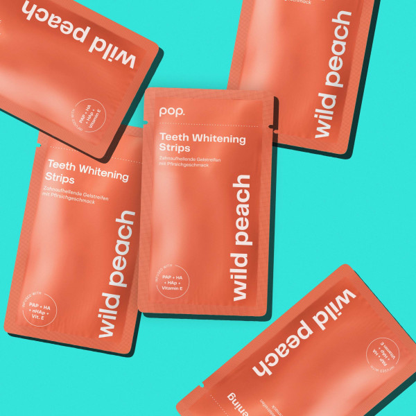 Pop Wild Peach Teeth Whitening Strips, paski do wybielania zębów (7x2 szt.)