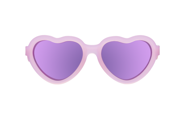 BABIATORS Hearts Frosted Pink, lustrzane okulary przeciwsłoneczne z polaryzacją, różowy, 0-2 lata